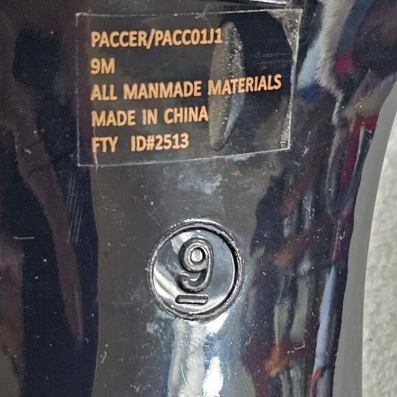 Madden Girl Pacer Black Platform Chunky Heel Slides Size 9 - Picture 10 of 10